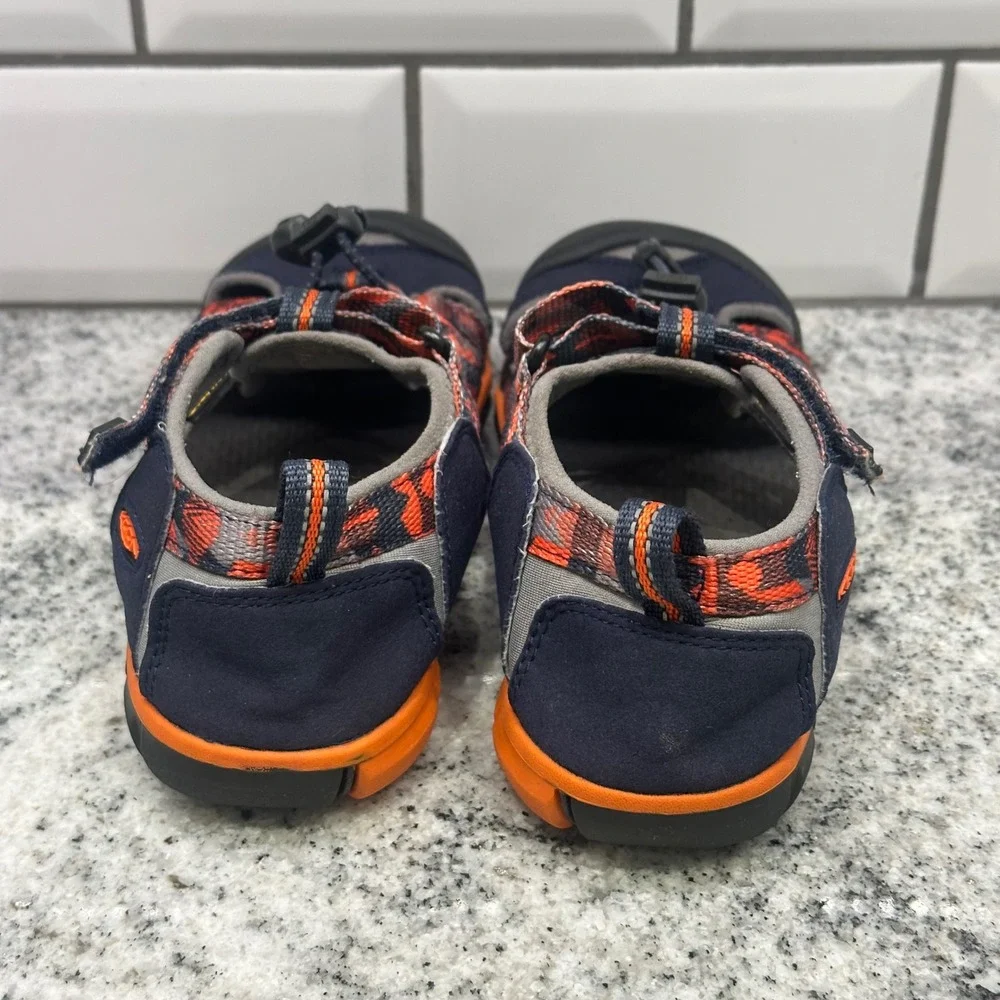 Keen Kids 1 Seacamp II CNX Sandals Navy Orange Camo Water Shoes Gorpcore Trail